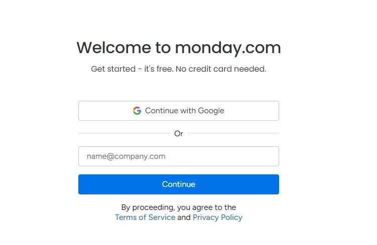 Create an Account on Monday.com